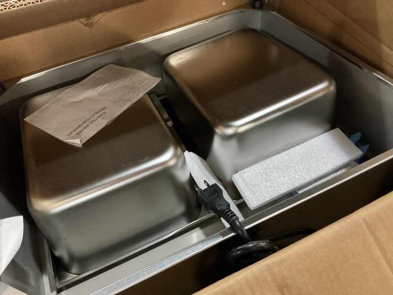 Condition photo showing As Is for commercial deep fryer with basket, 3400w 12.7qt/12l, detachable large capacity stainless steel countertop electric oil fryer with temperature control for restaurant or home use