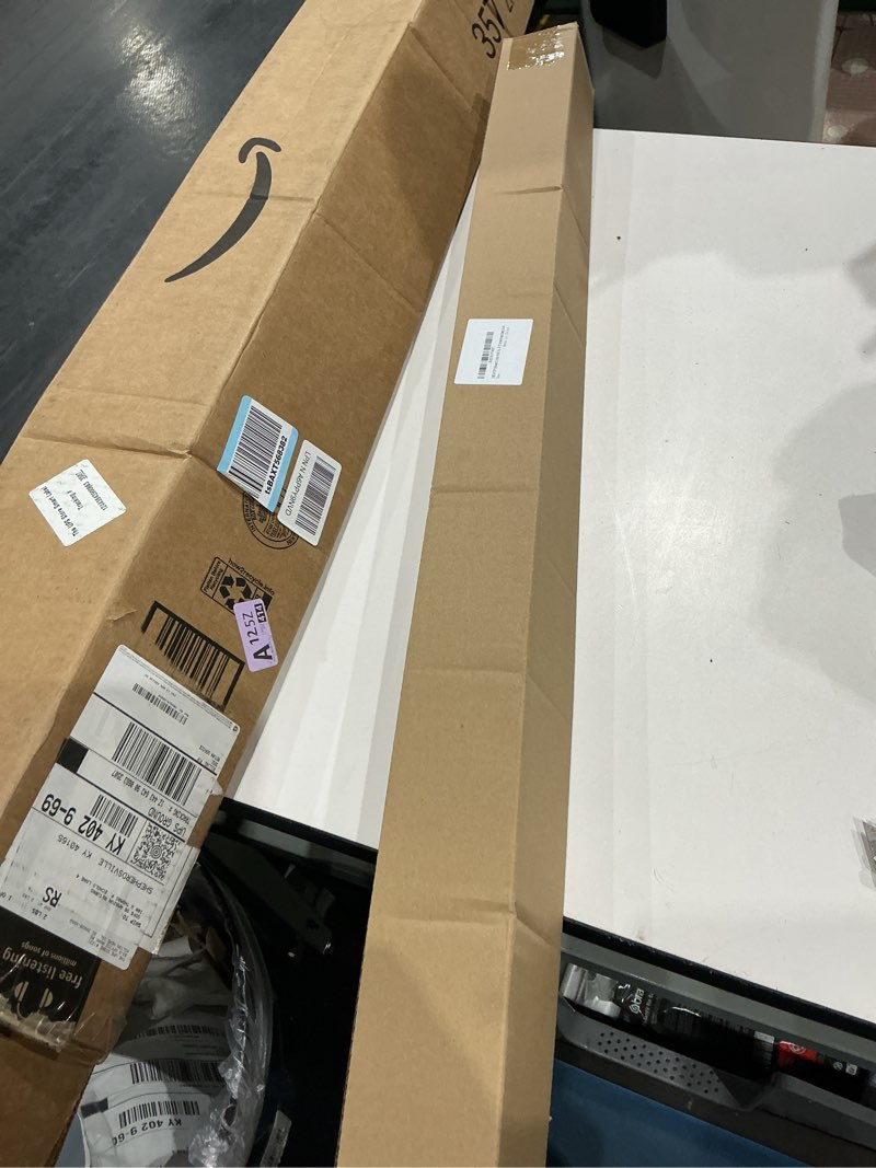 Condition photo showing New/Like New for shower curtain rod tension- no drill non-slip spring tension shower rod for window or bathroom, 43-73 inches metal steel, gold 43-73 inches gold