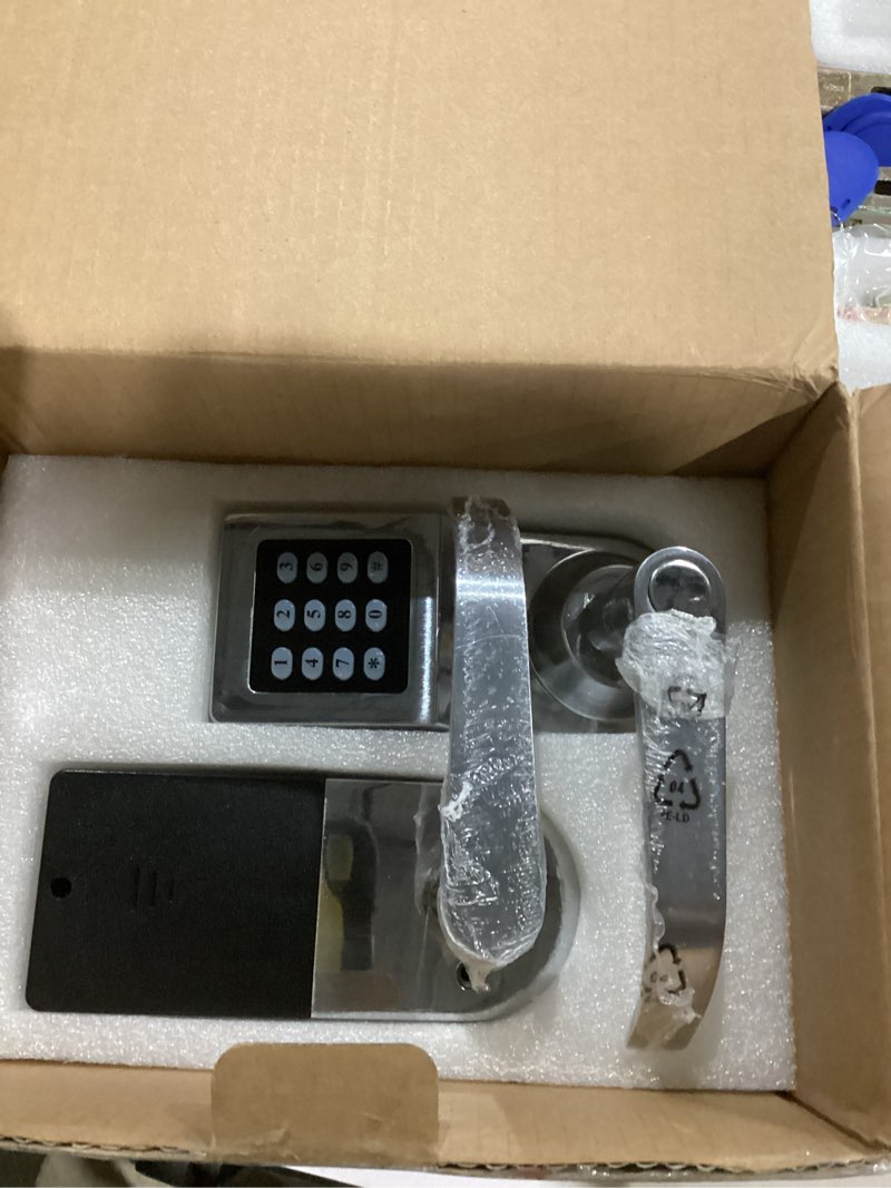 Condition photo showing Good Condition for Keypad Door Lock with Handle, Commercial Keyless Door Lock, Smart Door Locks for Front Foor, Keyless Electronic Digital Smart Door Lock for Bedroom, Office, and House Rental Silver