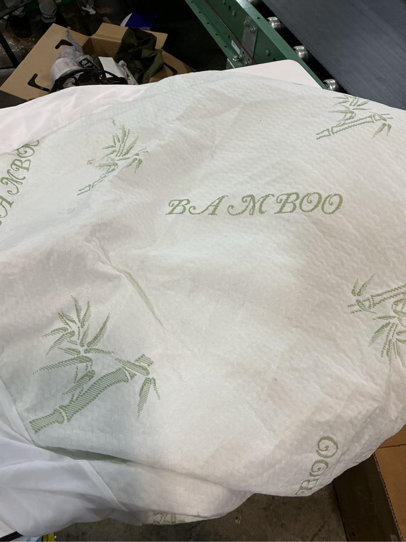 Condition photo showing As Is for (size king)muxhomo premium 100% waterproof queen size mattress protector, breathable mattress cover queen size bed, cooling 3d air fabric bed pad cover, deep pocket 8\"-21\" queen 1 pack