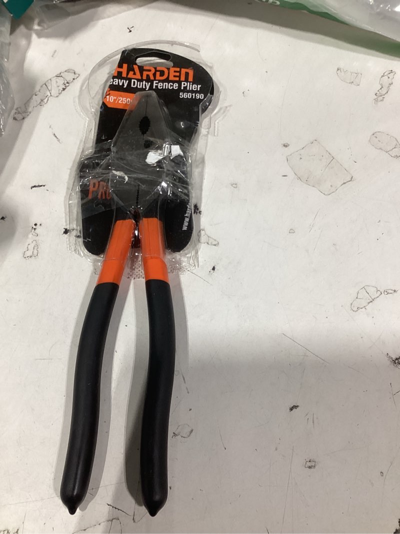 Condition photo showing New/Like New for edward tools 10” heavy duty fence pliers - sharp wire cutting edge - fine carbon steel finish - grip handle