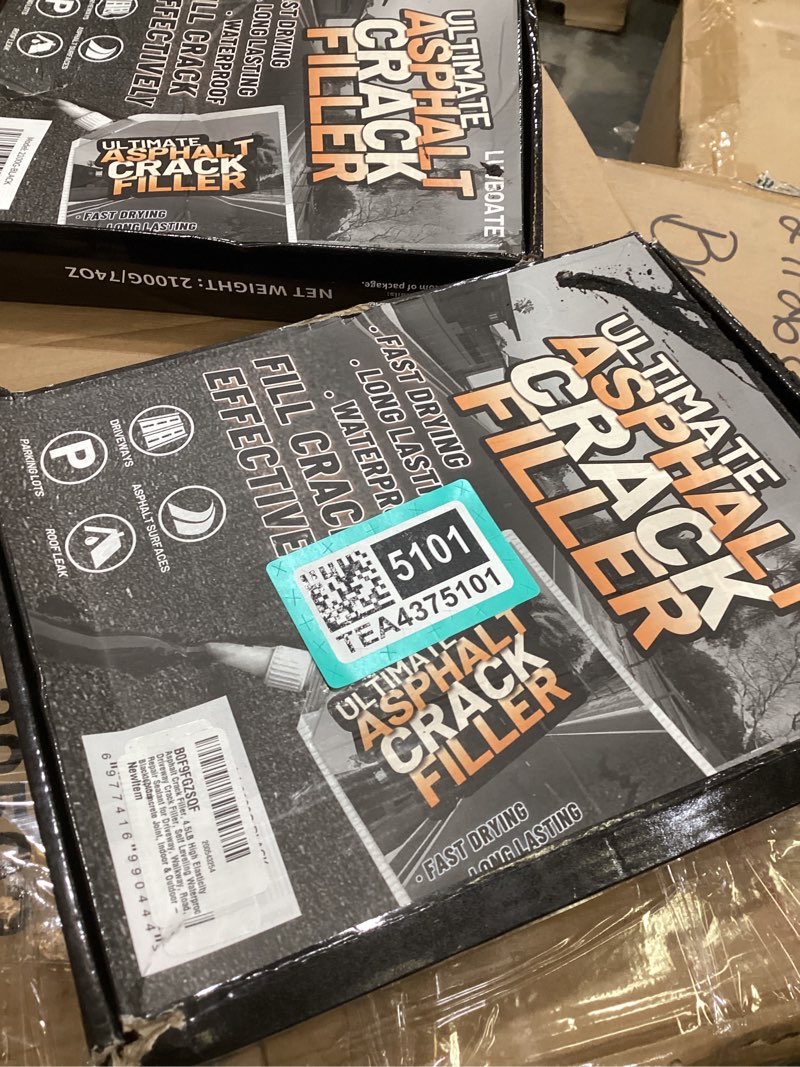 Condition photo showing New/Like New for asphalt crack filler, 4.5lb high elasticity driveway crack filler, self leveling waterproof repair sealant for driveway, walkway, road, blacktop concrete joint, indoor & outdoor - black (74oz)