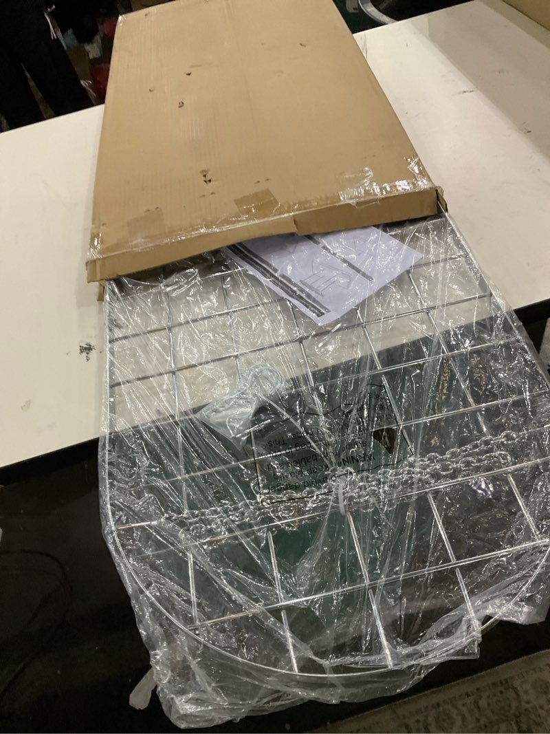 Condition photo showing As Is for Vdomus Hanging Pot Rack - Ceiling Mount Kitchen Organizer for Pots and Pans with 15 Hooks - 33 x 17 