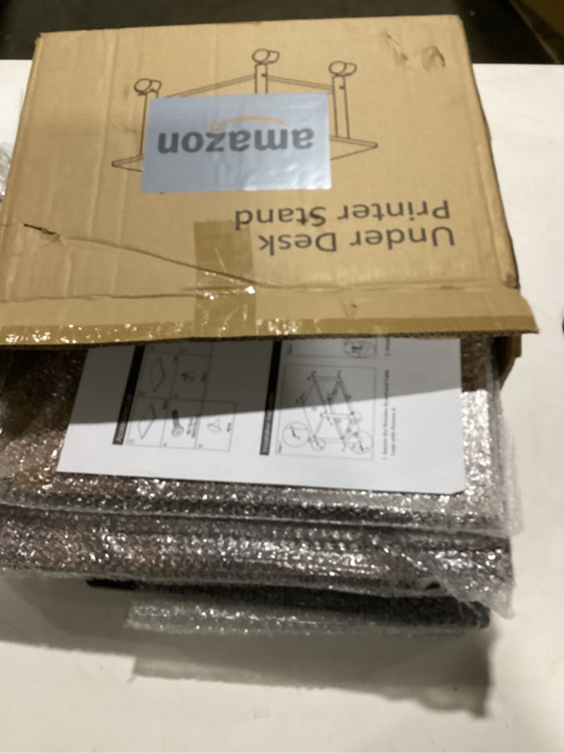 SwaaVee Printer Stand with Storage Under Desk Shelf, Desktop Printer Stand Organizer, Rolling Printe