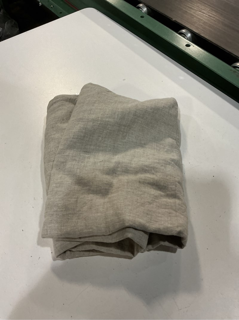 Condition photo showing As Is for european linen sham set, king, natural chambray