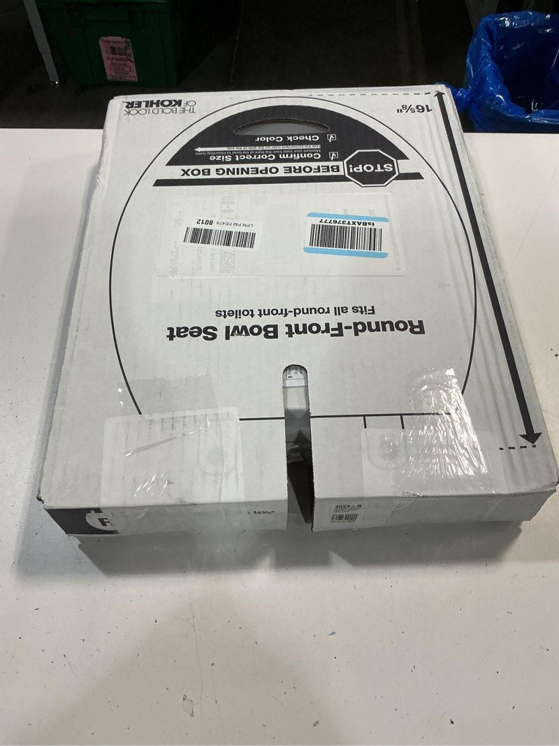 Condition photo showing New/Like New for kohler 4639-rl-0 cachet readylatch round toilet seat soft close, white