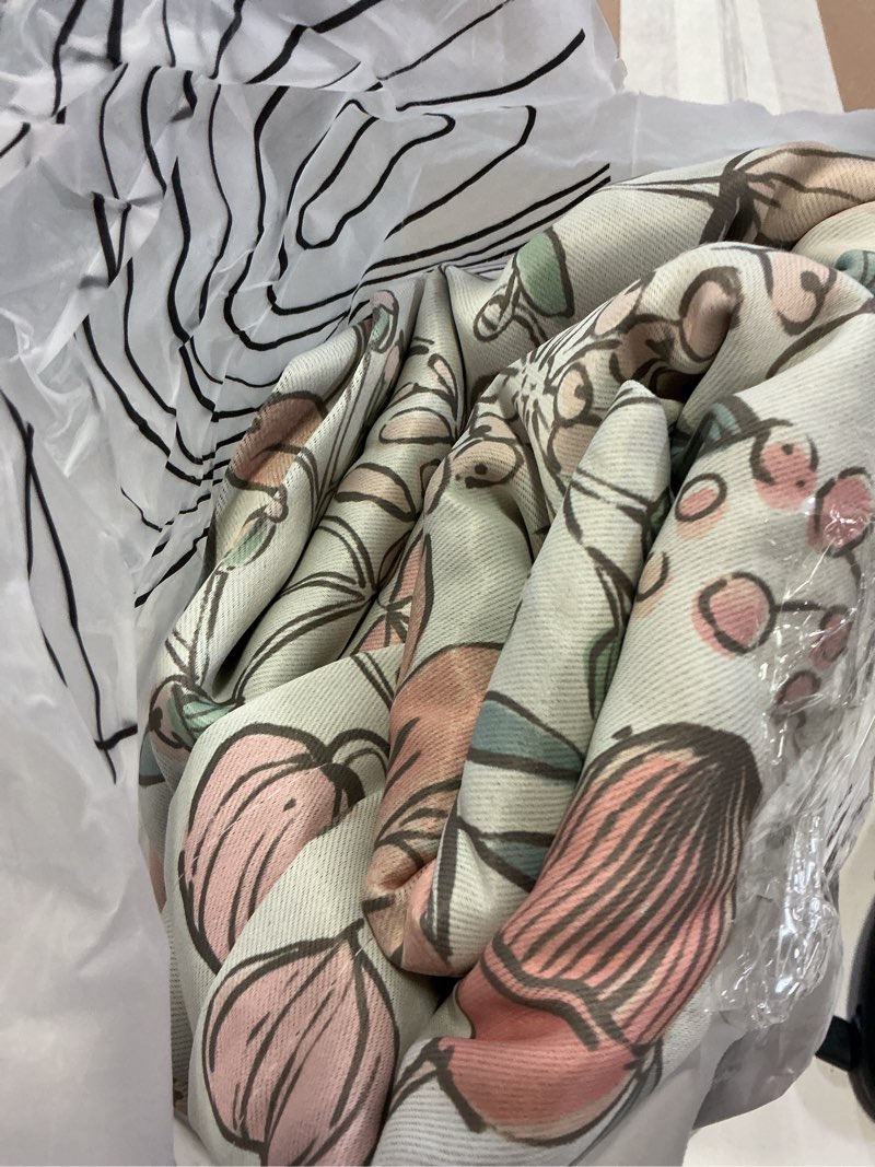 Condition photo showing As Is for vangao pink nursery curtains for girls room easter floral 100% blackout curtains 96 inch length farmhouse drapes for bedroom room darkening window flower patterned treatment for kids set of 2 38"w x 96"l (pack of 2) floral pink