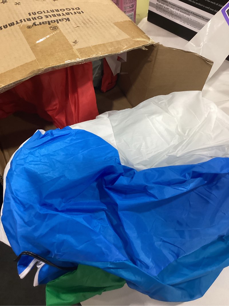 Condition photo showing Good Condition for Kalolary 15FT Long Christmas Inflatables Fishing Santa Claus, Santa Inflatables Blow Up Yard Outdoor Decorations with Built-in Rotating Blue LED Lights for Xmas Party Yard Garden Lawn Indoor Decors