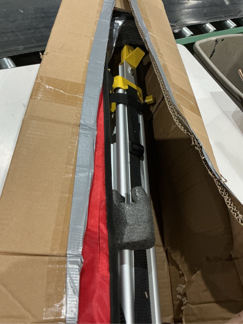 Condition photo showing Good Condition for professional surveying tripod & aluminum grade rod combo - 9ft telescopic rod + 65" adjustable tripod for rotary laser level, theodolite, land surveying equipment(red)