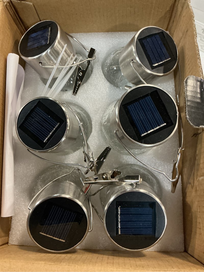 Condition photo showing Good Condition for Solar Outdoor Lights Decorative 12 Pack, Hanging Solar Garden Lights Waterproof, Solar Powered Globe Cracked Glass Ball Lantern for Yard Patio Fence Tree Umbrella Holiday Decoration, Warm White Warm White 12