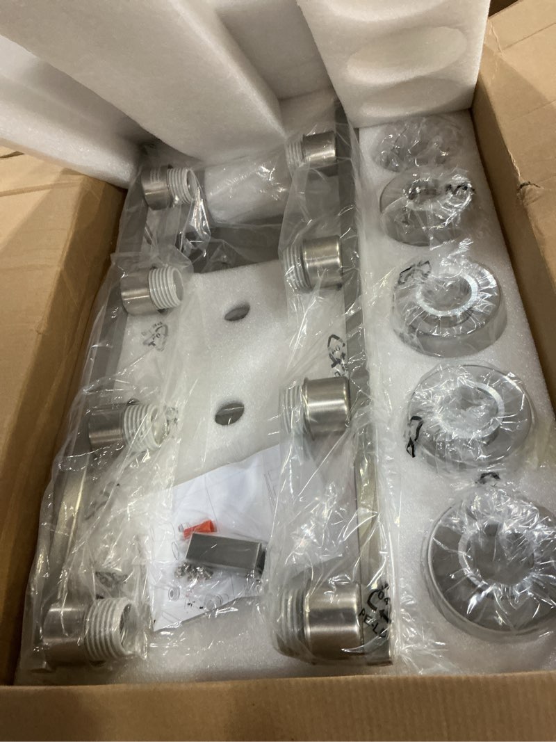 Condition photo showing Good Condition for DIDUIO 8 Light Bathroom Vanity Light Brushed Nickel Bathroom Light Fixtures 8-Light Vanity Lights for Bathrrom Lights Fixtures Over Mirror Large Wall Sconce with Clear Glass Shade 8 Light Brushed Nickel