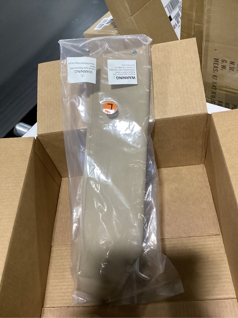 Condition photo showing New/Like New for left driver side sun visor without light fit for jeep wrangler tj 1997 1998 1999 2000 2001 2002, brown brown left driver side