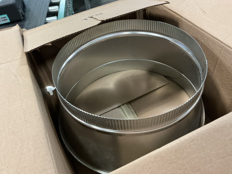 Condition photo showing Good Condition for patikil 16 inch to 12 inch duct reducer, galvanized steel round air duct reducer crimped pipe increaser adapter connector fitting coupling for hvac, ventilation systems