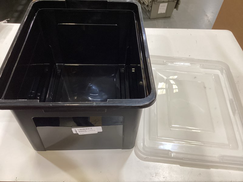 Condition photo showing Good Condition for iris usa 35 qt. letter/legal file box with latching lid, black | organize lesson plans, classroom files and teaching materials with secure storage for teachers, schools and educators black - 1 pack