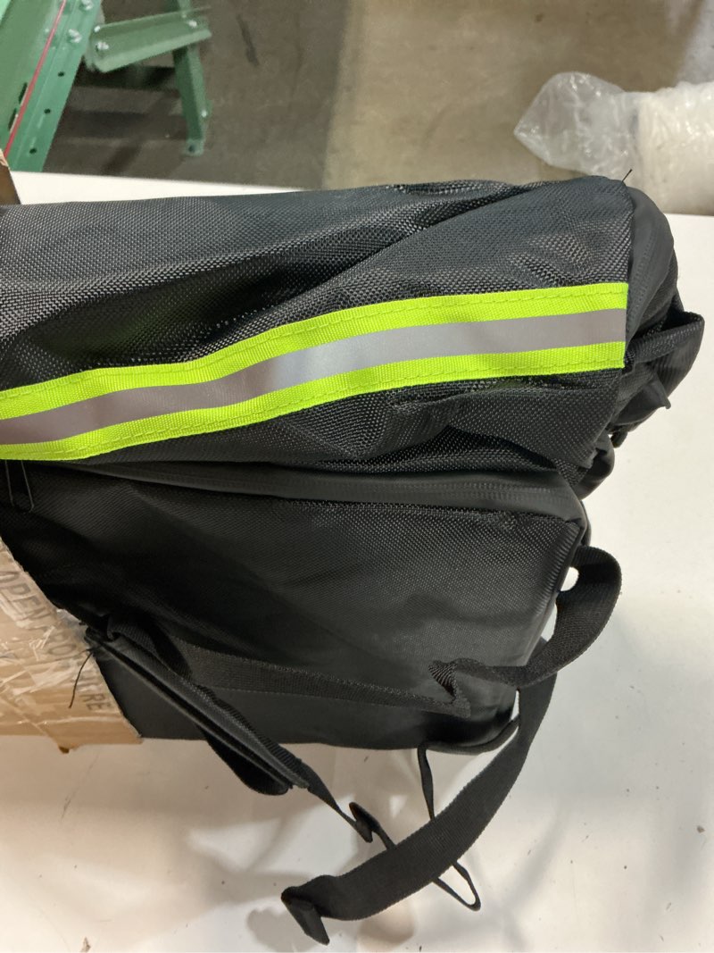 Condition photo showing As Is for extral large food delivery backpack,17"x17"x16" insulated pizza delivery backpack fits 14'' 16'' pizzas, motorcycle food delivery bag for bike with 4 pockets for uber eats, doordash