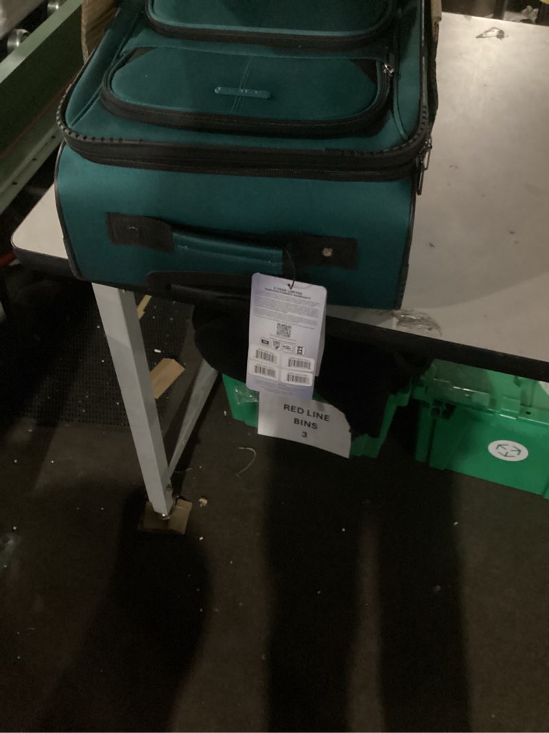 Condition photo showing New/Like New for U.S. Traveler Aviron Bay Expandable Softside Luggage with Spinner Wheels, Teal, Carry-on 23-Inch 1-Piece Carry-on 23-Inch Teal