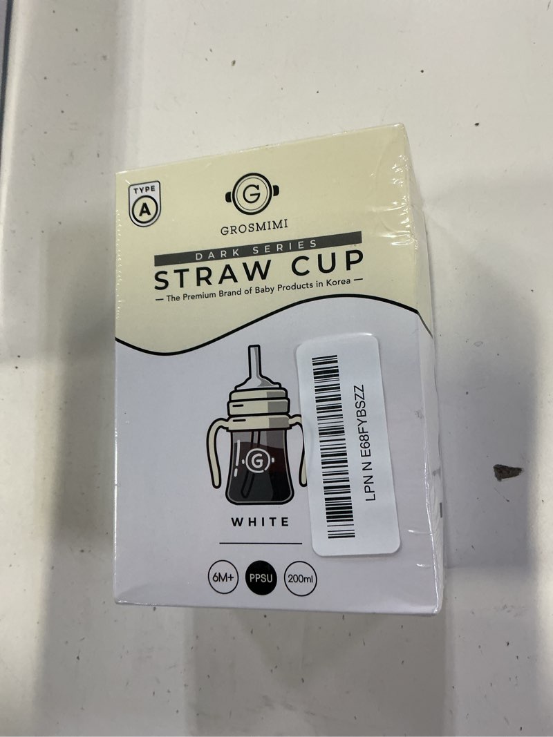 Condition photo showing New/Like New for grosmimi spill proof no spill magic sippy cup with straw with handle for baby and toddlers, customizable, ppsu, bpa free 6 oz (white)