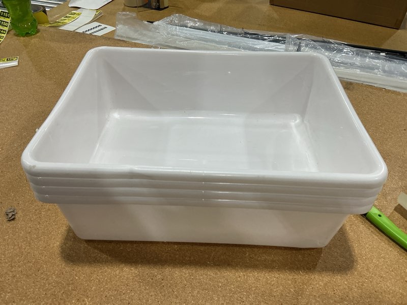 Condition photo showing Good Condition for humble crew toy storage bins for kids, set of 4, white, large - sturdy, colorful plastic storage bins for classroom, playroom, nursery, and more - premium toddlers toy organizer bins
