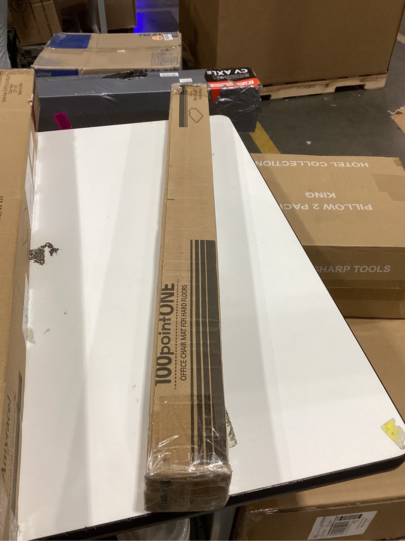 Condition photo showing New/Like New for office chair mat for hardwood floors, easy glide floor mat for office chair, clear desk chair mat for rolling chairs 30" x 48"