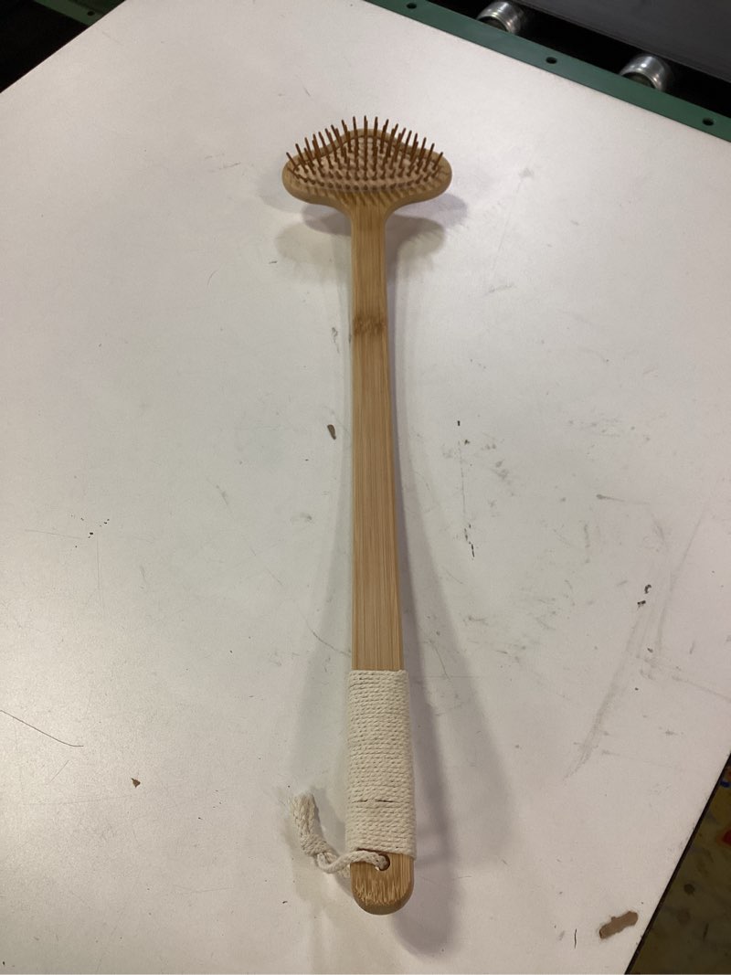 Condition photo showing As Is for Oversized Back Scratcher, Extended Bamboo Scratcher, 22.04" Long Curved Handle; Wider Head; More Larger Scratching Surface, Adults Body Instant Scratcher Christmas Gift for Women and Men. Bamboo Bristles