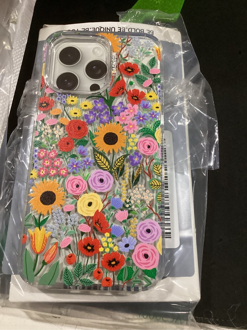 Condition photo showing Good Condition for mosnovo case for iphone 15 pro max, [buffertech 6.6ft military-grade drop protection] [anti peel off tech] clear tpu bumper phone case cover design - blossom & bloom iphone 15 pro max clear - blossom & bloom