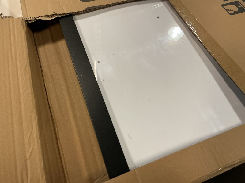 Condition photo showing As Is for 22x28 Frame Set of 2, Rustic Brown Wood Style - Display 18x24 Picture Frame with Mat or 22 x 28 Poster Frame without Mat, Wall Mounting Horizontal and Vertical Rustic Brown 22x28 in