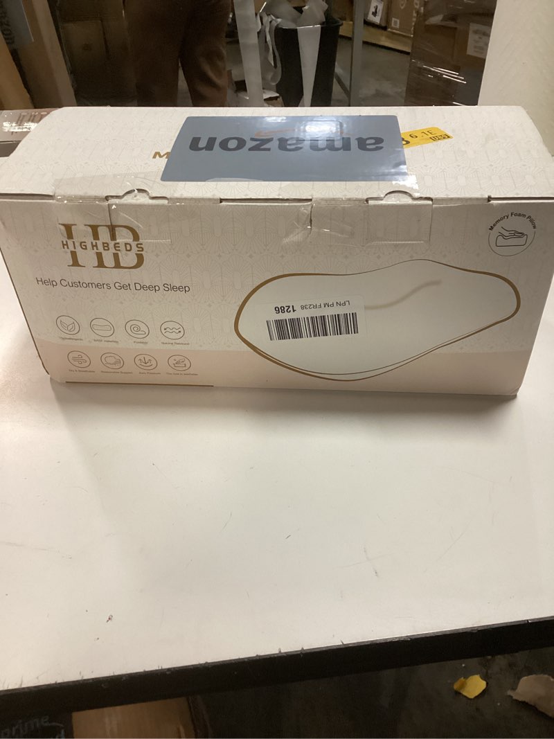 Condition photo showing New/Like New for HighBeds Cervical Neck Pillow for Memory Foam – Soft Ergonomic Side Sleeper Pillow for Neck Pain Relief, Ice Silk Zipperless Pillowcase, Eco-Friendly and Durable Material Light Blue