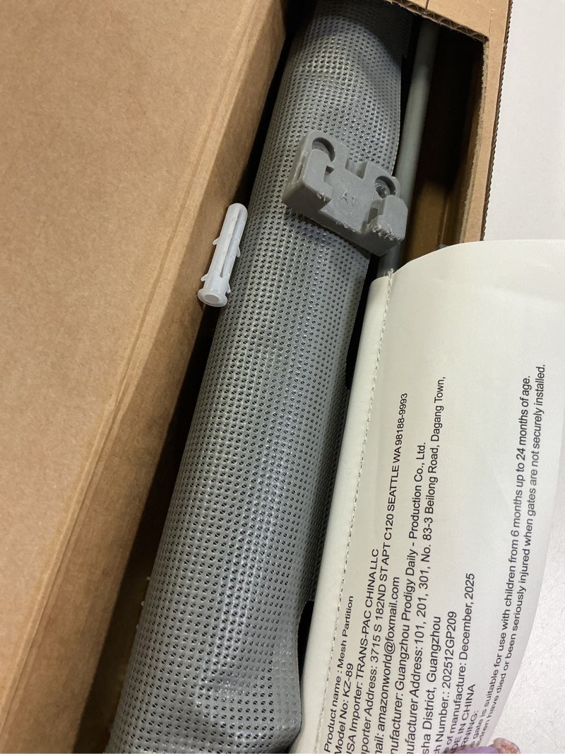 Condition photo showing Good Condition for retractable baby gates for doorways, mesh dog gate for stairs, pet gate indoor, extends to 55" wide 33" tall, safety toddlers gates for hallways, indoor & outdoor use, gray gray 33'' tall x 55'' wide