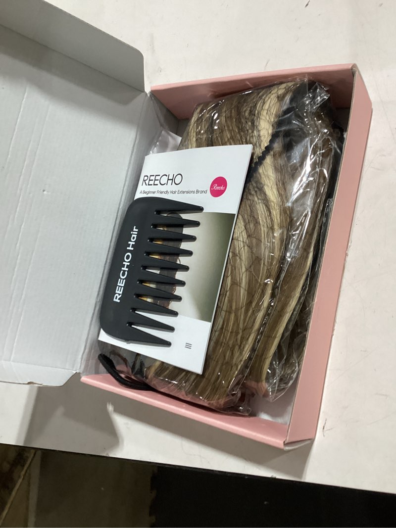 Condition photo showing Good Condition for reecho 28" straight long 4 pcs set thick clip in on hair extensions - dark blonde with highlights 28 inch-320 gram (pack of 4) dark blonde with highlights