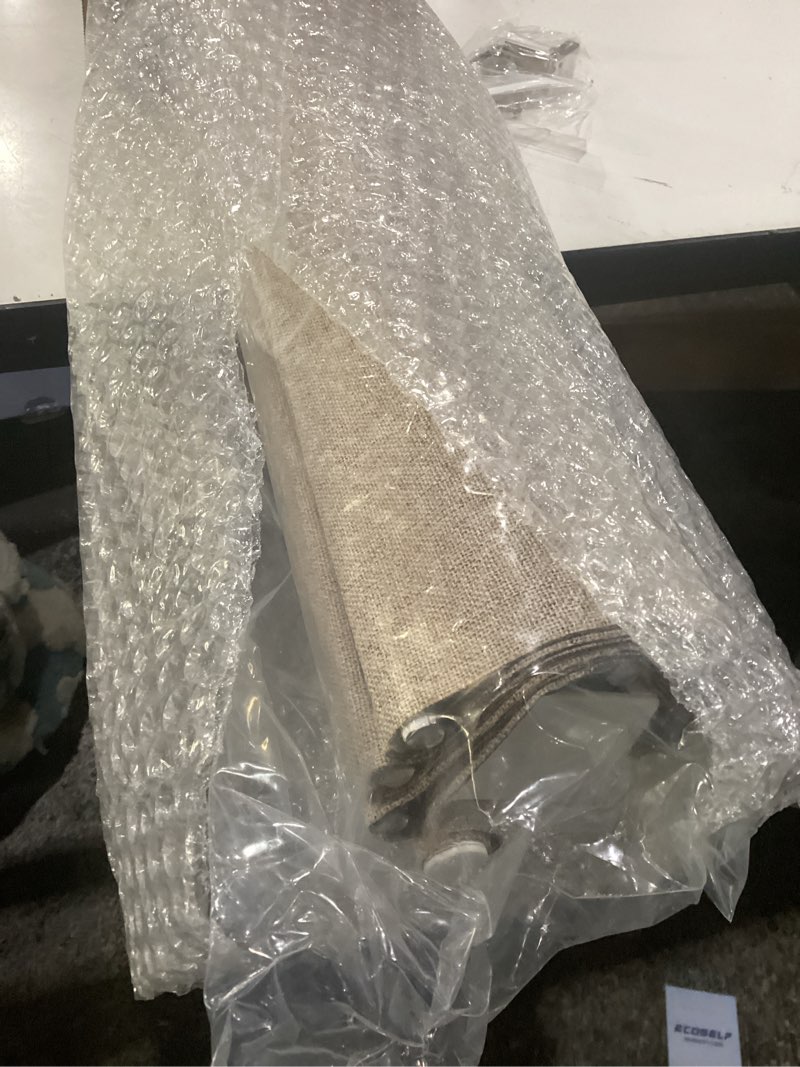 Condition photo showing New/Like New for berissa blackout roman shades for indoor windows cordless,pull down linen fabric roman blinds,privacy window shades for door windows,bedroom,office,easy to install,light brown,46" w x 48" h