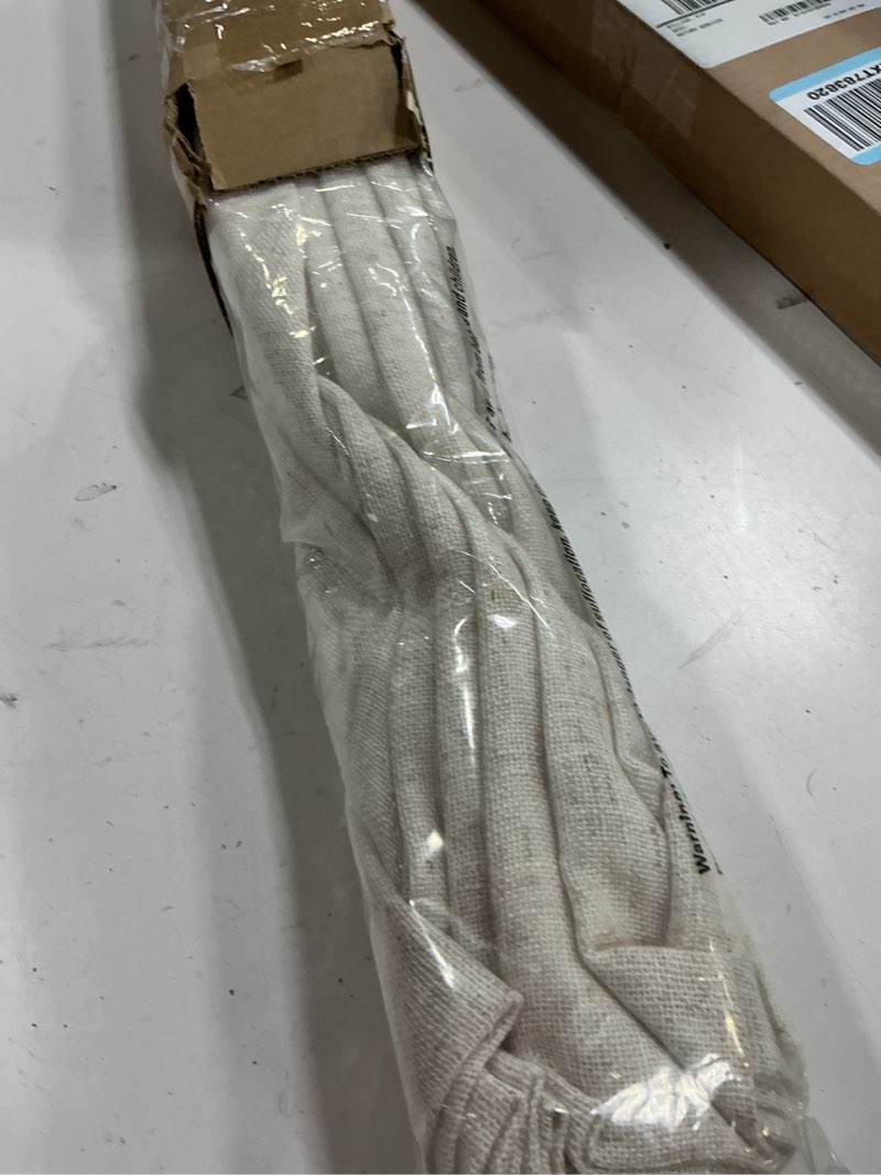 Condition photo showing New/Like New for everyday celebration linen blend cordless roman blinds â€“ light filtering pull down window treatment for home, indoor shades & blinds (27x64 natural) natural 27"w x 64"h