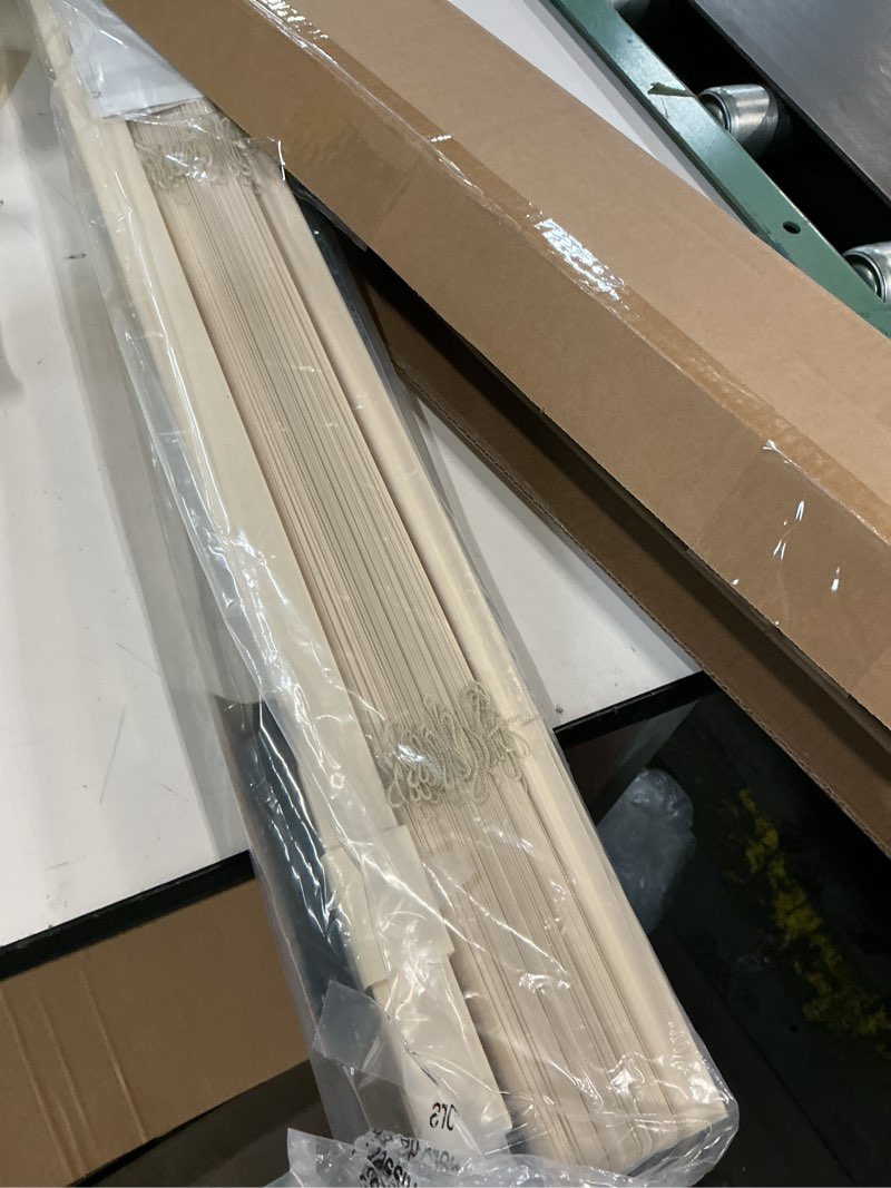 Condition photo showing As Is for LazBlinds No Tools No Drill 1" Vinyl Mini Blinds, Cordless Blinds for Windows, Light Filtering Horizontal Window Blinds & Shades, 34" W x 64" H, Cream Cordless-cream 34" W x 64" H