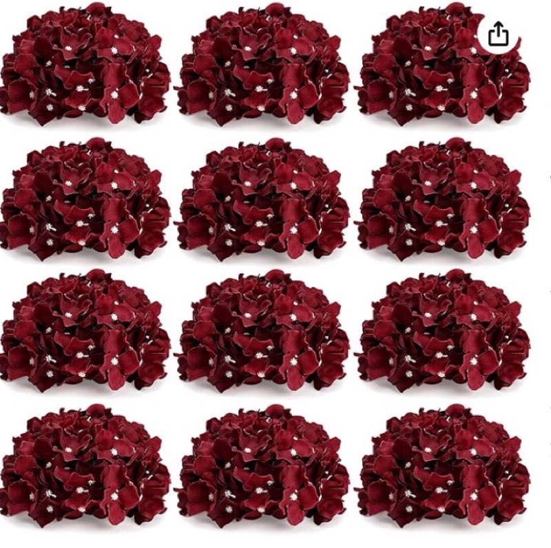 DIYDOFUN Hydrangea Flower Balls for Centerpieces - 12 PCS Artificial Floral Arrangement with Base, 8