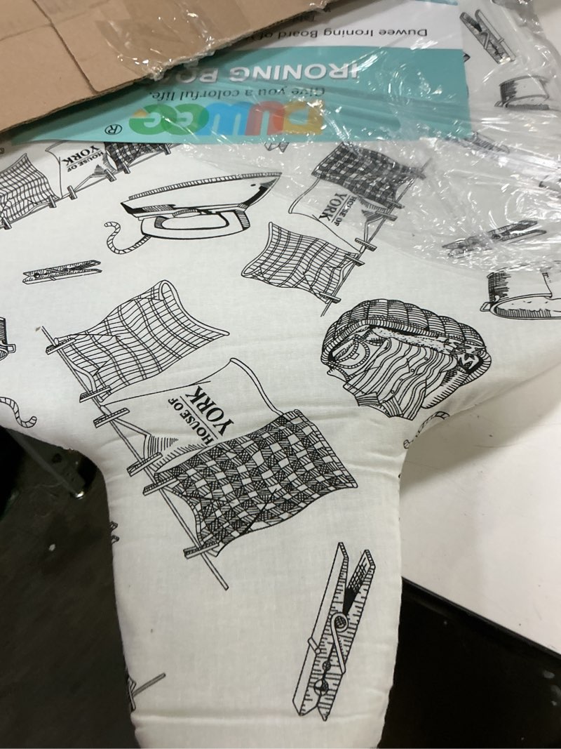 Condition photo showing New/Like New for duwee 15"x30" table top ironing board extra wide with anti-rust hanging hook and removable washable cotton cover, steel mesh top ironing boards with 10mm thicken double layers feltpad and foam,white