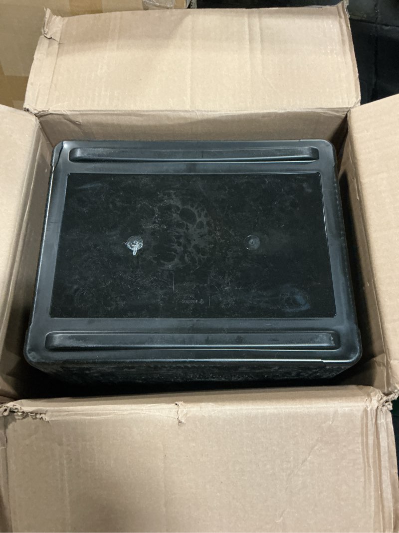 Condition photo showing As Is for IRIS USA File Box, Plastic File Organizer with Lids for Letter/Legal File, Portable Document Box For Moving, Storage Bin with Durable and Secure Lid, Stackable Nestable BPA-Free, Black 35 Qt. 4 Pack