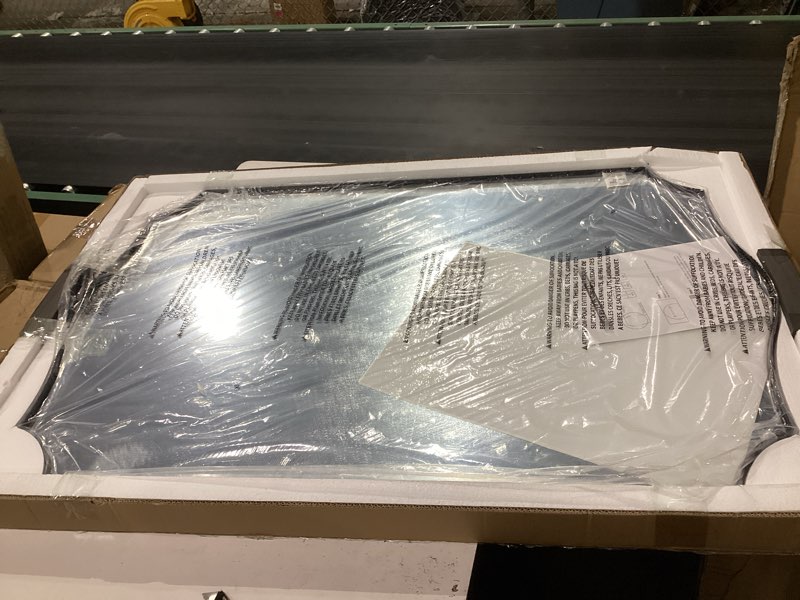 Condition photo showing New/Like New for pozino scalloped beveled mirror, 30"x48" modern rectangle mirrors for over sink, large wavy decorative mirrors, irregular shaped mirror for vanity bathroom living room bedroom fireplace entryway