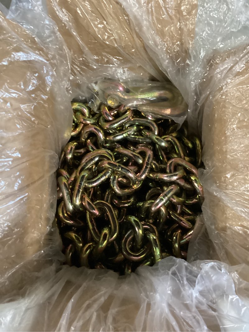 Condition photo showing Good Condition for aain 2 pack grade 80 chain 5/16" x 20" heavy duty chain with g70 safety grab hooks logging chain 4,900 lbs safe working load for load tie-down fixed cargo flatbed truck trailer chain 5/16 inch x 20 ft 2 pack