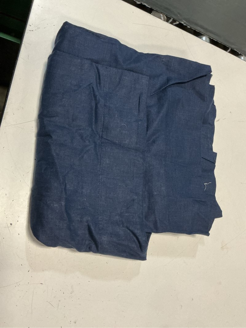 Condition photo showing Good Condition for european linen curtain - single panel, 48x108, navy