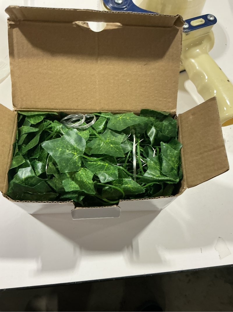 Condition photo showing Good Condition for kaszoo 12 pack artificial ivy leaf plants with 240 led window curtain string lights, fake plants vine hanging garland, hanging for wall party wedding room home kitchen indoor & outdoor decoration