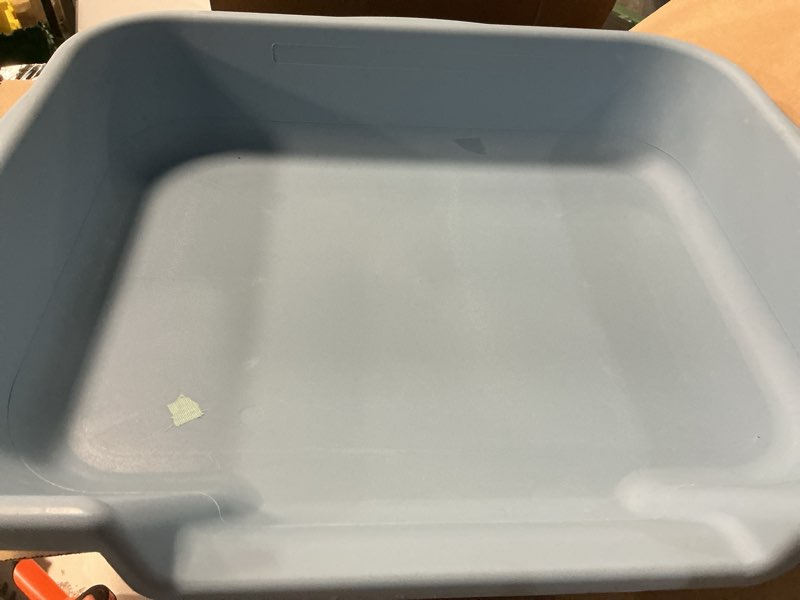 Condition photo showing As Is for KittyGoHere Senior Cat Litter Box, 1 Large Blue, Low Entry Litter Box for Cats & Kittens, Made in USA – Open Top, Cat Supplies for Senior Cats, Arthritis or Mobility Issues
