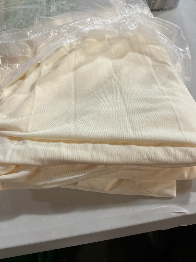Condition photo showing Good Condition for hemmotop beige arch backdrop cover 7.2 ft, 6ft, wedding arch covers stretchy backdrop 2 set, spandex 2 sided arched background for birthday, party, baby shower, decorations 7.2 ft, 6 ft beige