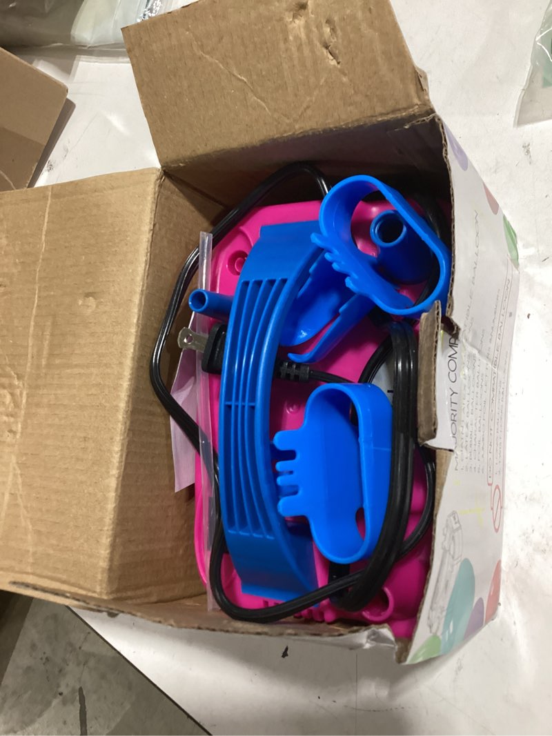 Condition photo showing As Is for electric balloon pump, portable electric balloon blower machine balloon air pump dual nozzle 110v 600w balloon inflator for party decorations rose red