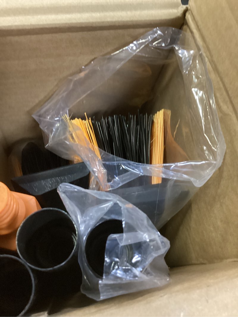 Condition photo showing New/Like New for cleanhome 24”push broom brush for floor cleaning with 65” long handle and stiff bristles, heavy duty brush for shop, deck, garage, concrete,indoor and outdoor broom,orange 1