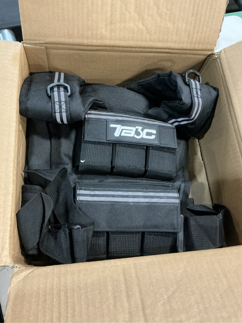 Condition photo showing Good Condition for adjustable weighted vest men and women 19lbs/ 30lbs/ 40lbs weights with reflective stripe, weight vest woman workout vest for strength training,running & walking black 30 lb