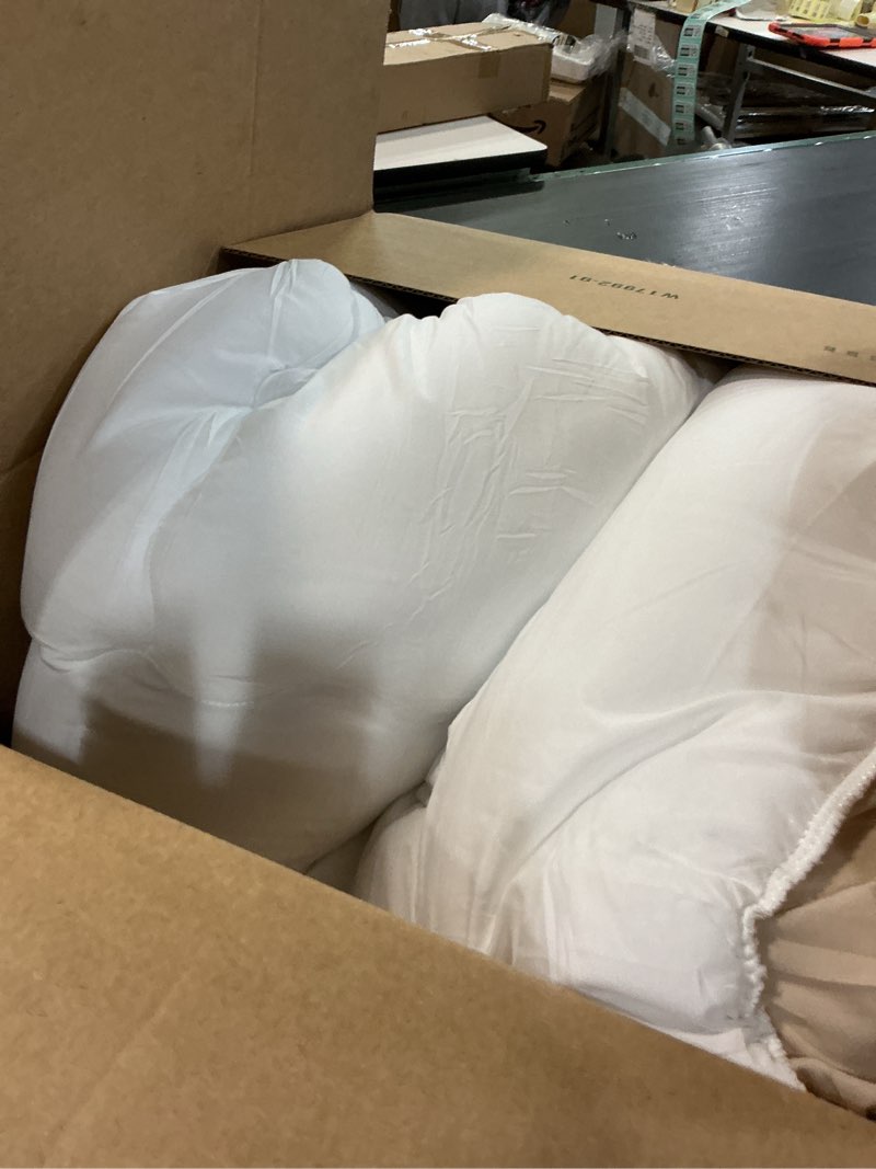 Condition photo showing As Is for BEDLORE King Mattress Topper Viscose Derived from Bamboo, Thick Pillow Top Mattress Pad with Stretchable Pockets for 6"-18" Mattress, Soft Breathable Mattress Topper for Back Pain Relief(Beige) 3 Beige King