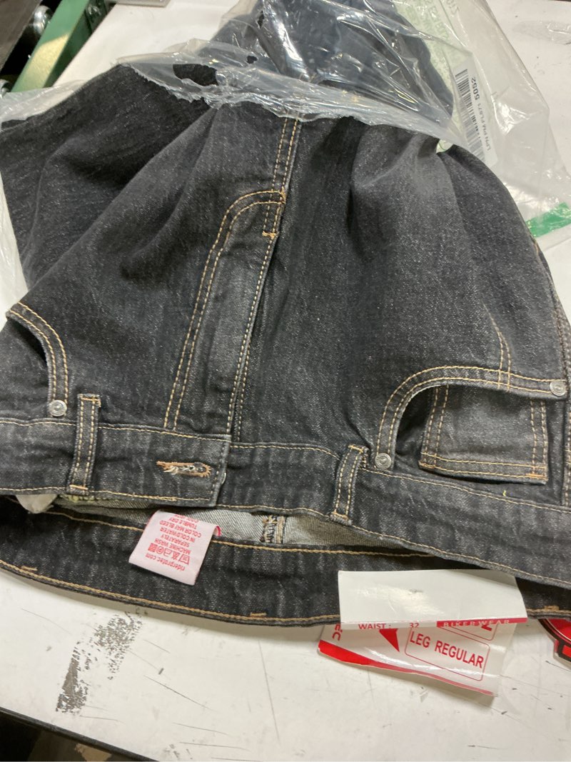 Condition photo showing Good Condition for (size: 32w x 30l black )mens riding motorcycle pants armored motorbike jeans with aramid protective lining adventure touring biker pant black