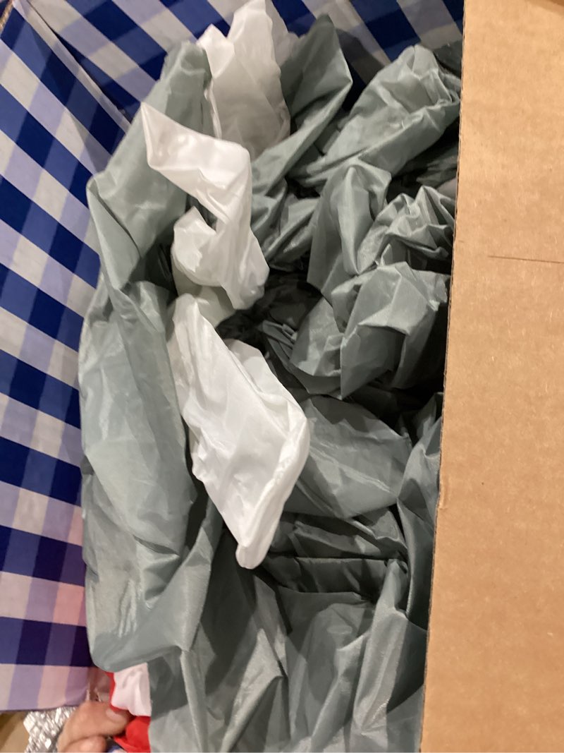 Condition photo showing As Is for JOYIN 8FT Tall Christmas Inflatable Santa Outdoor Decoration for Yard, Blow Up Santa Decor Holding Gift Bags with Build-in LEDs for Xmas Party Decor Yard Outside Garden Holiday Decoration