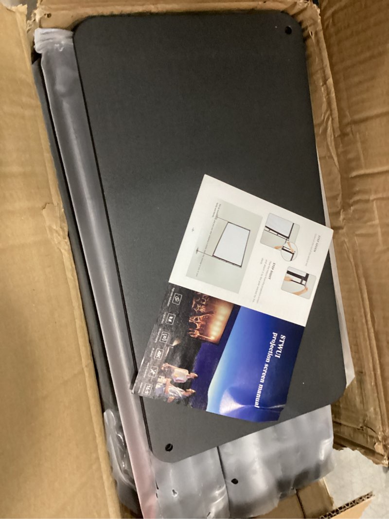 Condition photo showing New/Like New for stwui outdoor-projector-screen-with-stand - 120 inch portable projection screen indoor outdoor projector screens 16:9 4k hd lightweight movie screen with carry bag for backyard movie night stwui ps120