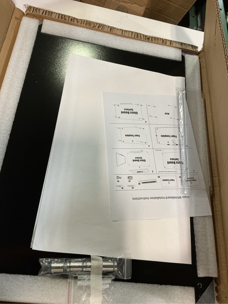 Condition photo showing Good Condition for glass dry erase whiteboard,monthly calendar whiteboard,18" x 24",frameless glass white board for home,school,office,blace surface(glassa-bk-4560) 18" x 24" monthly black a