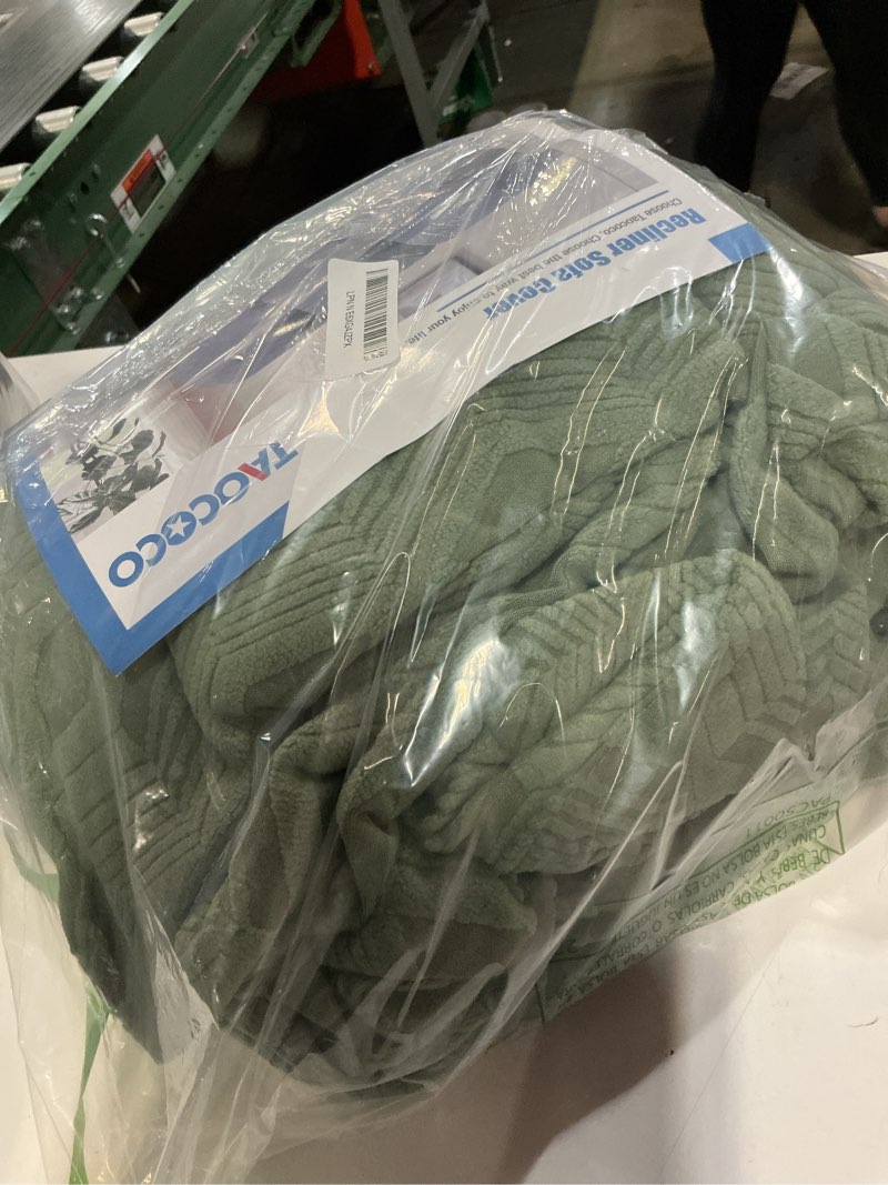 Condition photo showing Good Condition for taococo recliner sofa covers stretch reclining couch cover, jacquard recliner couch cover for 3 seat furniture protector sofa slipcovers with elastic bottom for kids, pets (grey green) bean green 3 seater